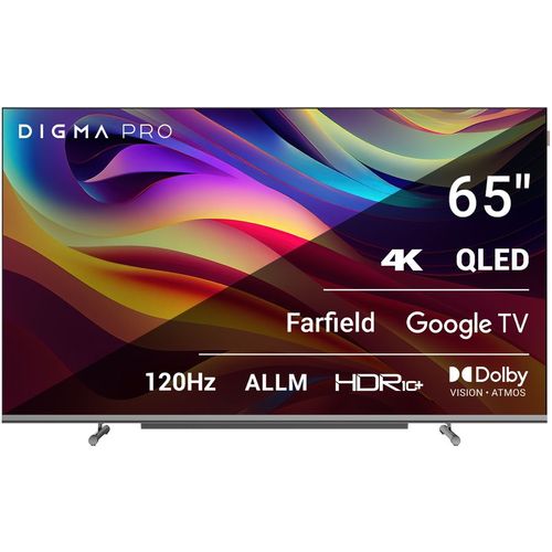 65″ Телевизор DIGMA PRO QLED 65L QLED, 4K Ultra HD, СМАРТ ТВ, Google TV, черный