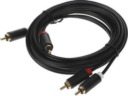 Кабель аудио VENTION BCMBI, 2хRCA (m) - 2хRCA (m), 3м, GOLD, черный