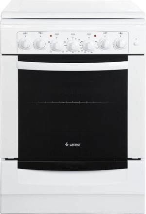 Газовая плита GEFEST ПГЭ 6102-02 0300, электрическая духовка, металлическая крышка, чугун, белый