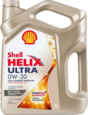 Моторное масло SHELL Helix Ultra ECT, 0W-30, 4л, синтетическое [550046375]
