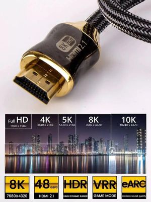 Кабель соединительный аудио-видео PREMIER Telecom, HDMI (m) - HDMI (m) ,  ver 2.1, 0.5м, GOLD, черный [tcg300-0.5m] – купить в Ситилинк | 1625430