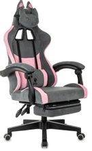 Изображение товара Игровое кресло KNIGHT Kitty/F на колесиках ткань серый розовый