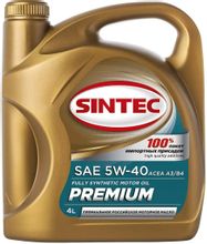 Моторное масло SINTEC Premium SAE, 5W-40, 4л, синтетическое [801971 ...