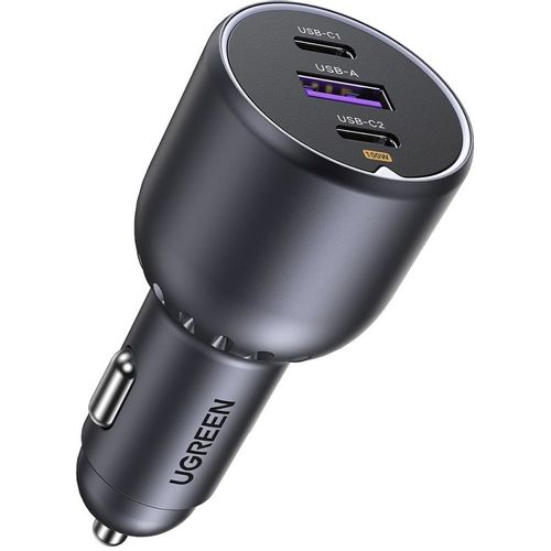 Автомобильное зарядное устройство UGREEN EC705, USB-A, 2xUSB-C, 130Вт, 3A, серый