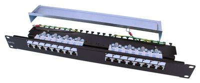 Патч-панель Hyperline (PP3-19-16-8P8C-C5E-SH-110D) 19" 1U 16xRJ45 кат ...