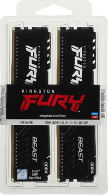 Оперативная память Kingston Fury Beast Black KF432C16BBK2/8 DDR4