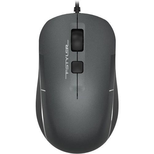 Мышь проводная A4TECH Fstyler FM26, оптическая, USB, 1600dpi, серый и черный [fm26 usb (smoky grey)]