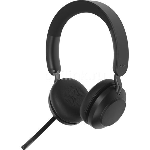 Гарнитура Jabra Evolve2 65, Link380a MS Stereo Stand Black, для компьютера/мобильных устройств, накладные, Bluetooth, черный [26599-999-989]