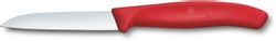 Нож кухонный Victorinox Swiss Classic 6.7401.C1, разделочный, для чистки овощей и фруктов, 80мм, заточка прямая, стальной, красный