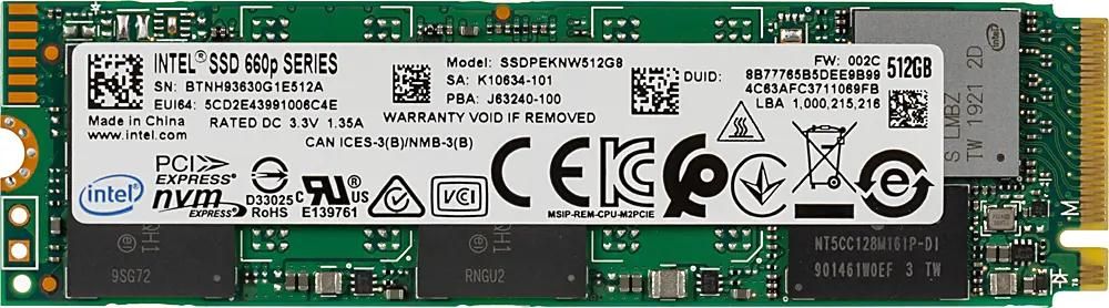 SSD накопитель Intel 660P SSDPEKNW512G8X1 512ГБ, M.2 2280, PCIe