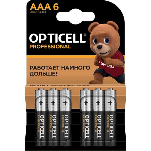 AAA Батарейка OPTICELL Professional LR03, 6 шт.
