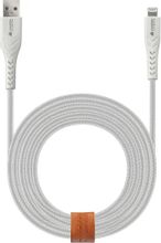 Изображение товара Кабель LYAMBDA LALm25-WH Lightning USB A 2.5м оплетка MFI белый