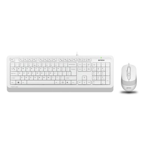 Комплект (клавиатура+мышь) A4TECH Fstyler F1010, USB, проводной, белый и серый [f1010 white]