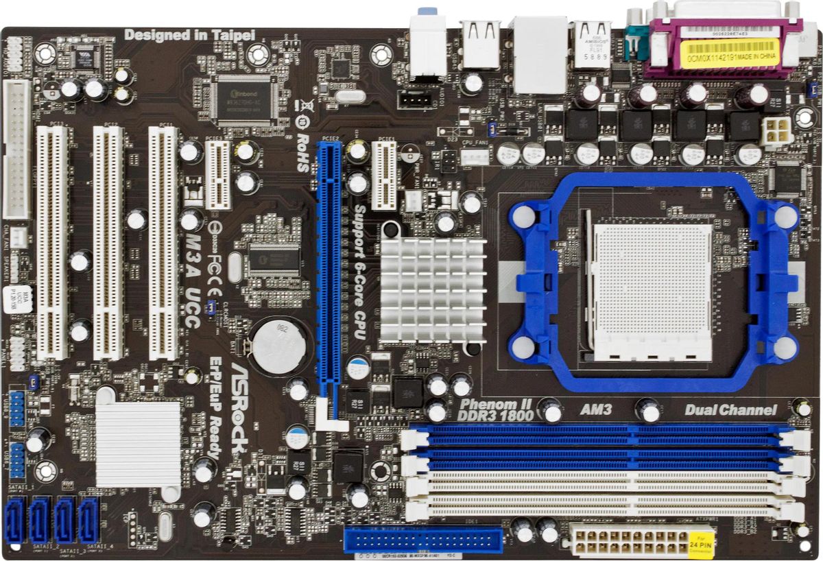 Материнская Плата ASROCK M3A UCC, SocketAM3, AMD 480X, ATX, Ret.