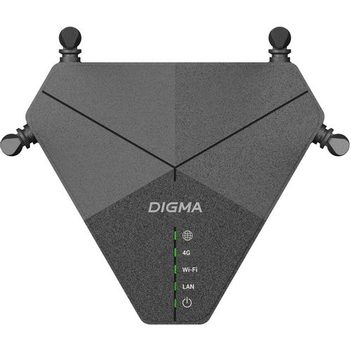 Wi-Fi роутер Digma DWR-N302LTE, Wi-Fi 4, N300, 2.4ГГц, 2 LAN, 2G/3G/4G, черный
