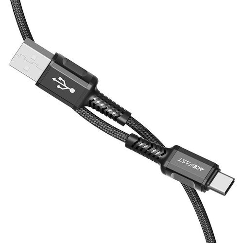 Кабель ACEFAST C1-04, USB Type-C (m) - USB (m), 1.2м, 3A, черный [af-c1-04-bk]