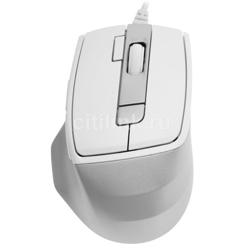 Мышь проводная A4TECH Fstyler FM45S Air, оптическая, USB, 2400dpi, белый и серебристый [fm45s air usb (silver white)]