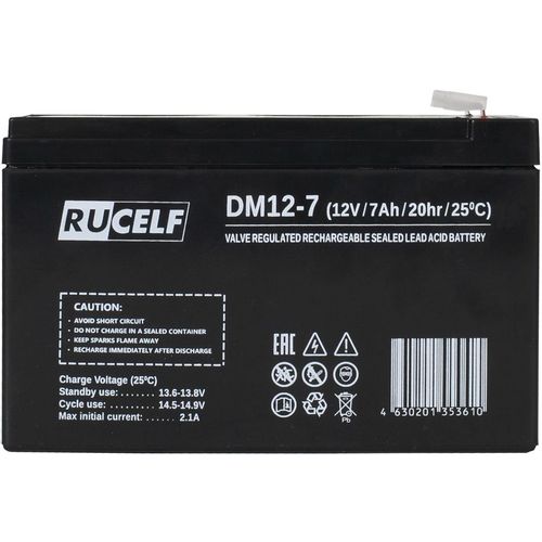 Аккумуляторная батарея RUCELF DM12-7 для ИБП, 12В, 7Ач