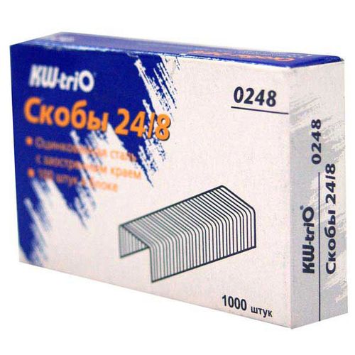 Скобы для степлера KW-Trio 0248, 24/8, 1000 шт, картонная коробка