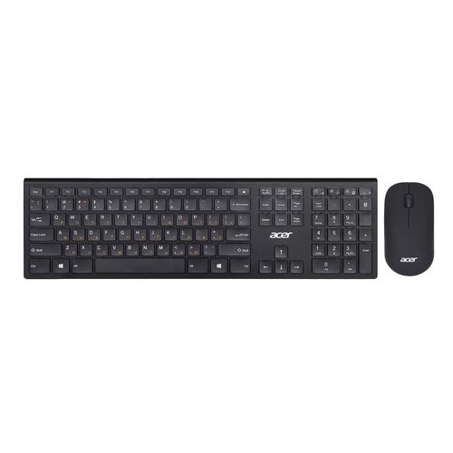 Комплект (клавиатура+мышь) Acer OKR030, USB, беспроводной, черный [zl.kbdee.005]