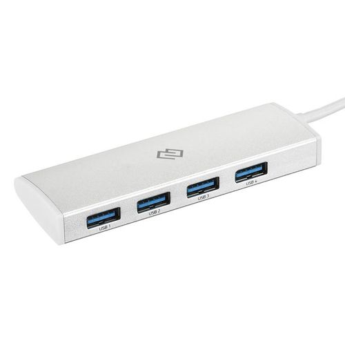 Хаб (разветвитель) Digma HUB-4U3.0-UC-S, серебристый