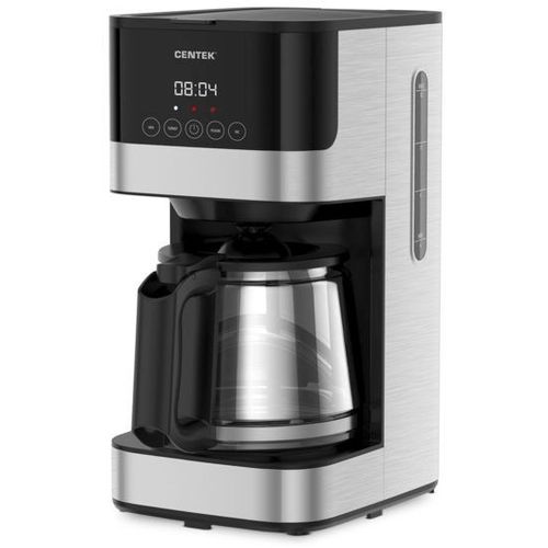 Кофеварка CENTEK CT-1150, капельная, серебристый /черный