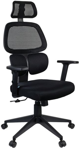 Кресло руководителя HELMI Support, на колесиках, сетка/ткань, черный [323021]