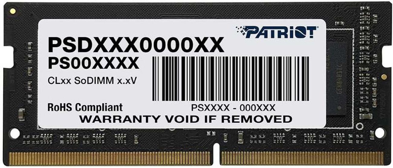 Оперативная память Patriot Signature PSD416G266681S DDR4 - 16ГБ 2666МГц, для ноутбуков (SO-DIMM), Ret