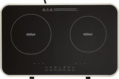 Плита Индукционная Kitfort КТ-136 черный/белый стеклокерамика (настольная)
