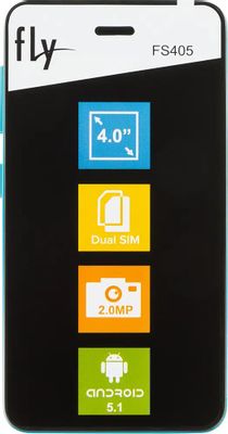 Обзор товара смартфон Fly Stratus 4 FS405, голубой (388563) в интернет ...