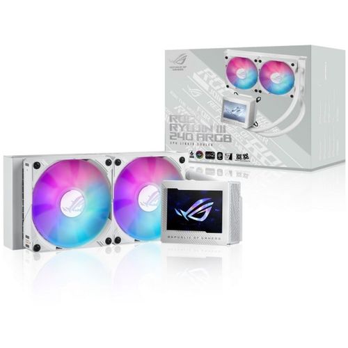 Система водяного охлаждения ASUS Rog Ryujin III 240, LCD, 4-pin, ARGB, 120мм, белый, retail [90rc00k2-m0uay0]