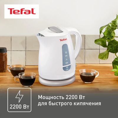 Чайник электрический Tefal Express Plastic KO29913E, 2200Вт, белый ...