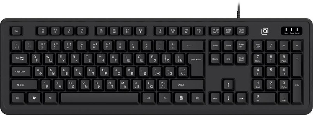 Клавиатура Oklick K175, проводная, USB, мембранная, черный