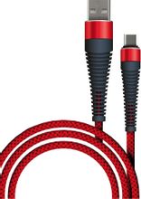 Изображение товара Кабель BORASCO Fishbone USB Type-C мужской - USB мужской 1м оплетка красный