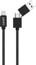 Изображение товара Кабель PERO DC-07 Lightning USB 1м в оплетке для Apple черный
