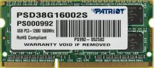 Изображение товара Оперативная память Patriot PSD38G16002S DDR3 - 1x 8ГБ 1600МГц, для ноутбуков (SO-DIMM), Ret