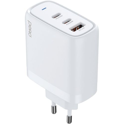 Сетевое зарядное устройство PERO ТС22W, USB-A, 2xUSB-C, 65Вт, 3A, белый