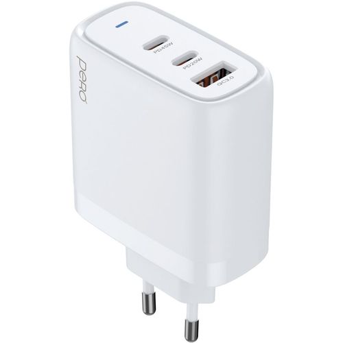 Сетевое зарядное устройство PERO ТС22W, USB-A, 2xUSB-C, 65Вт, 3A, белый