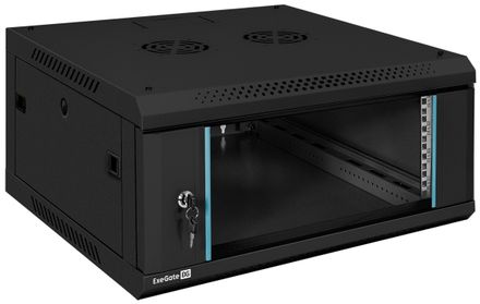Шкаф коммутационный EXEGATE EC-WM-4U.600.G EX300262RUS настенный, стеклянная передняя дверь, 4U, 600x280x600 мм
