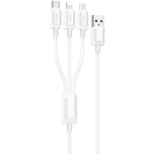 Кабель Hoco X74 3-in-1 charging cable(iP+Micro+Type-C), Lightning (m)/USB Type-C (m)/micro USB (m) - USB (m), 1м, 2A, черный [67370]