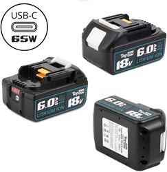Батарея аккумуляторная для Makita TopON TOP-MAK-18, 18В, 6Ач, Li-Ion