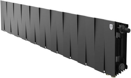 Радиатор биметаллический ROYAL THERMO Pianoforte 200 VR80, 20 секций, нижнее правое подключение, черный