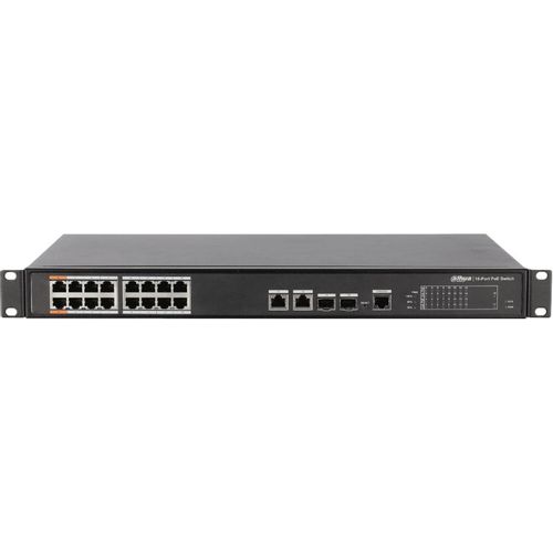 Коммутатор Dahua DH-PFS4218-16ET-190, управляемый, 18 RJ-45, 10/100/1000 Мбит/с