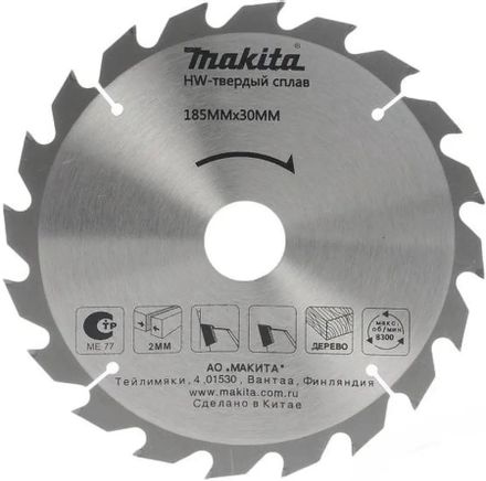 Пильный диск Makita D-51437, 185мм, 1.4мм, 30мм, по дереву