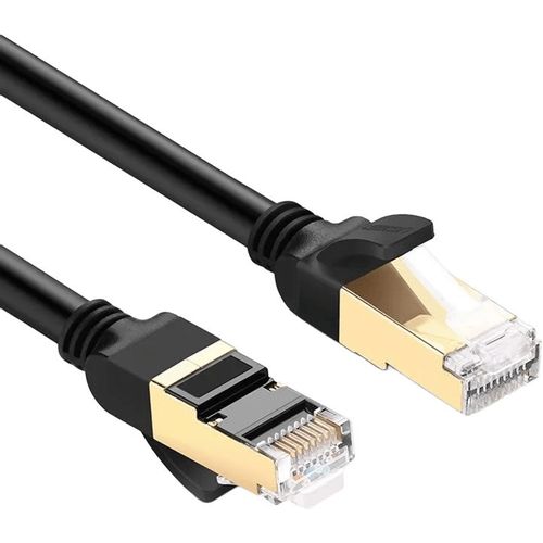 Патч-корд UGREEN NW107 литой (molded), F/FTP, кат.7, 10м, 4 пары, 28AWG, медь, многожильный, черный