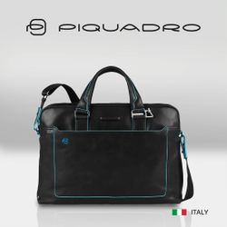 Деловая сумка Piquadro Blue Square, кожа натуральная, черный