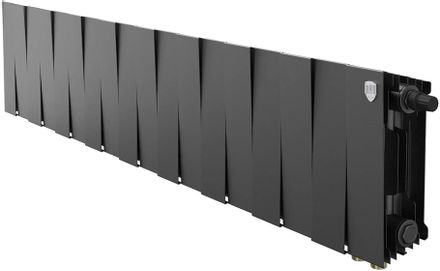 Радиатор биметаллический ROYAL THERMO Pianoforte 200 VR80, 18 секций, нижнее правое подключение, черный