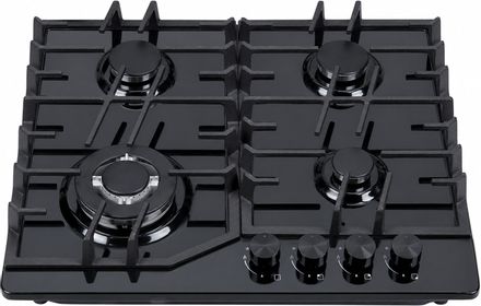 Газовая варочная панель SCANDILUX SBG4615B,  4 конфорки,  закаленное стекло,  черный