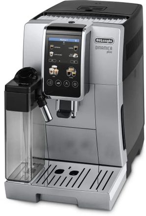 Кофемашина автоматическая DeLonghi Dinamica Plus ECAM380.85.SB, 15Бар, с автоматическим капучинатором, серебристый/черный