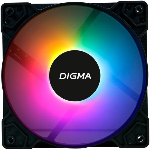 Вентилятор Digma DFAN-FRGB1 120мм, 3-pin, от БП:4-pin (Molex), 1200об/мин, 23 дБ, RGB, черный, Ret
